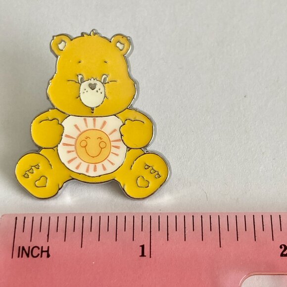 Care Bears Funshine Bear Pin Tie Tac Lapel Hat Yellow Enamel Neon Tuesday NWT - Picture 9 of 10